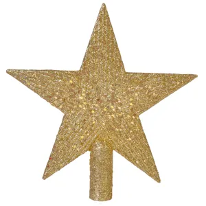 Stea pentru brad, Aurie, 22 cm, cu paiete
