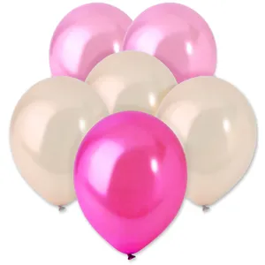 Baloane metalizate roz fucsia ecru 30cm - Set de 20 bucăți