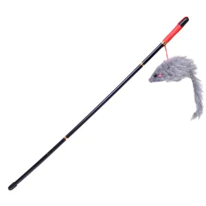Baghetă cu Șoricel pentru Pisici, 47 cm, Jucărie Interactivă