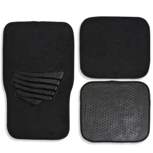 Set 4 Covorașe Auto Mocheta, Negru, Antiderapante