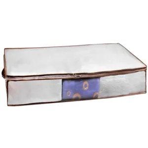 Husă de depozitare pentru plapume și pături 100x50x20 cm albă cu fermoar