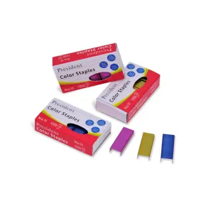 Rezerve capsator, Set 3 cutii x 1000 buc, Albastru/Fuchsia/Galben