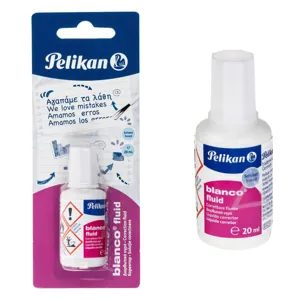 Corector lichid cu pensulă 20ml, alb, pe bază de solvent
