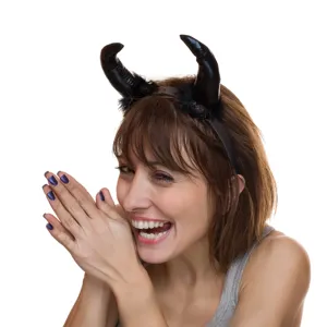 Bentita Carnaval Coarne Negre - Accesoriu Diavolescul pentru Petreceri