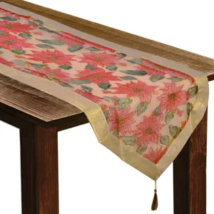 Napron Decorativ Floral de Crăciun pentru Masă și Spațiu Elegant