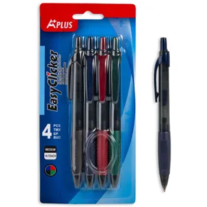 Pixuri cu grip elastic, Set 4 buc, Albastru-Negru-Rosu-Verde
