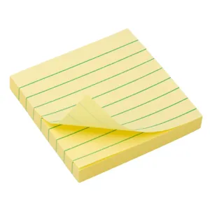 Set de notițe adezive cu dungi, 7.6x7.6 cm, 100 de foi, galben