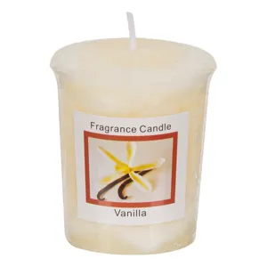 Lumanare parfumata votive ecru cu aroma de vanilie, Ø4.5x5cm