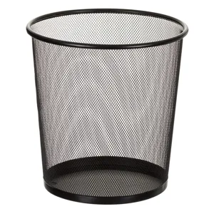 Coș de gunoi metalic pentru birou, 13L, negru, Ø26x28cm