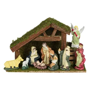Iesle de Craciun cu 9 Figurine, Multicolor, 28x9x18cm