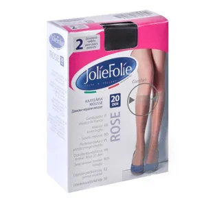 Șosete dama 3/4, Negre, 20 Den, One Size - 2 Perechi