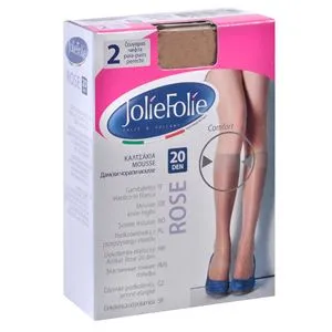 Șosete 3/4 pentru femei, Bej, 20 Den, One Size, 2 Perechi