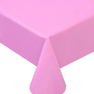 Față de masă plastic roz pentru evenimente mari 137x274 cm