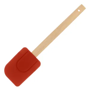 Spatulă din silicon pentru gătit de 25cm cu mâner din lemn
