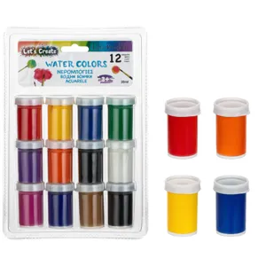 Set 12 acuarele în recipiente de 20 ml, multicolor, non-toxice