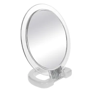 Oglinda de masa rotunda, 15 cm, alba, cu dubla fata si marire x2