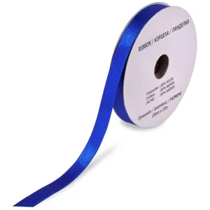 Panglică satinată bleu, 15m x 10mm, rolă