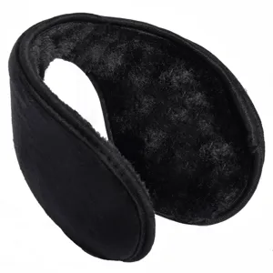 Aparatoare de urechi unisex, negre, captusite, din poliester