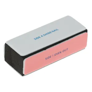 Pilă de unghii buffer cu 4 laturi, 9x2.5x2.5 cm, alb/roz/negru