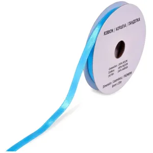 Panglică satinată turcoaz 10m x 6mm pentru proiecte creative