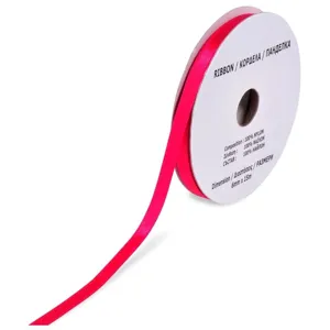 Panglică Satinată Fucsia, Nylon, 10 metri