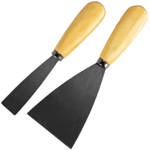 Set 2 Spatule pentru Vopsit și Tencuit, 18 cm, Lamă Metalică cu Mâner din Lemn
