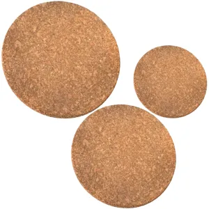 Suporturi pentru vase din plută, Set 3 buc, Dimensiuni diferite (20 cm, 15 cm, 11 cm)