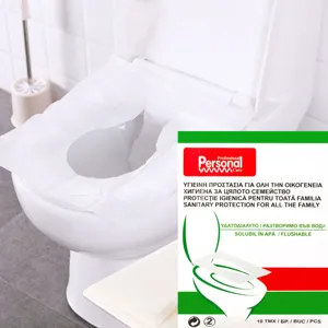 Huse de hârtie pentru capacul toaletei, set de 10 buc, Albe