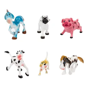 Set 6 Figurine Animale de la Ferma, Plastic, Multicolor, 9x7 cm