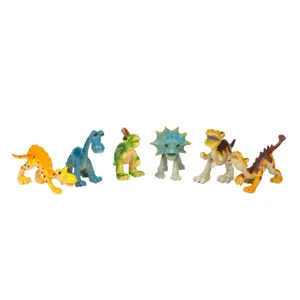 Set 6 Figurine Dinozauri Cartoon din Plastic Moale, 6.5 cm, Multicolore