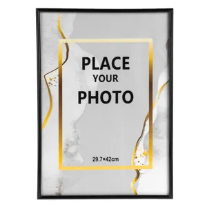 Ramă Foto Decorativă Neagră 30x42cm cu Suporturi Metalice