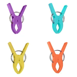Cârlige colorate pentru prindere prosop de șezlong, 12 cm, 4 buc