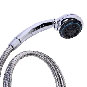 Set dus cu furtun metalic argintiu 1.5m pentru baie