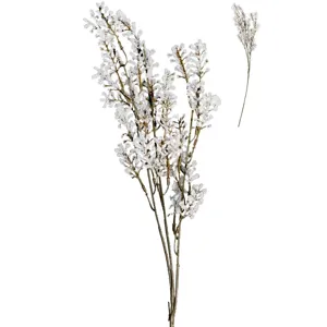 Crenguță decorativă cu flori artificiale de gipsofillo albe, 52 cm