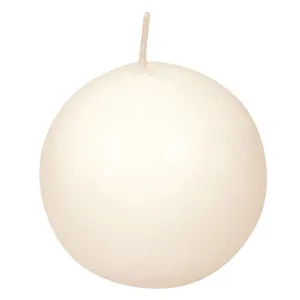 Lumânare decorativă sferă ecru cu aromă de vanilie