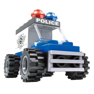 Set de Construcții Mașină de Poliție, 35 Piese, Plastic, Albastru și Alb