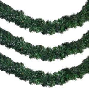 Ghirlanda de Craciun din plastic, verde, 2.7m x 6cm