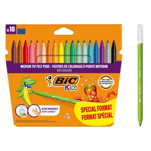 Set 18 Carioci Lavabile subțiri, Culori Asortate, Sigur pentru Copii