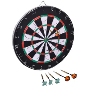 Set Darts cu 4 Sageti, 46cm, Negru, Plastic