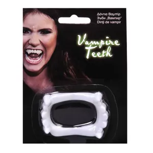 Dinti de Vampir pentru Halloween, Set 1 Pereche, Alb, Plastic