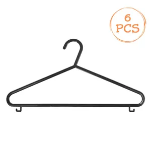 Set de 6 Umerașe de Plastic Negru 35 cm pentru organizarea dulapului