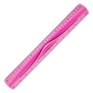 Riglă flexibilă fucsia de 30 cm pentru școlari și birou