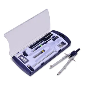 Set compas metalic cu roată, 10 piese, albastru