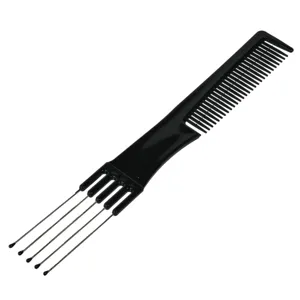 Pieptene pentru par, Set 2 buc, Negru, Metal si Plastic, 20 cm
