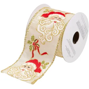 Panglică Decorativă de Crăciun Bej - Textil pentru Decorațiuni