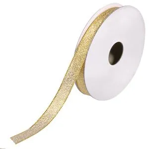 Panglică Decorativă Aurie Glitter pentru Decorațiuni de Crăciun