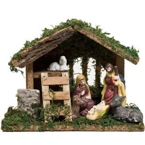 Iesle de Craciun cu 6 Figurine, 21x9x16cm, Multicolor