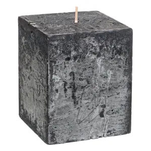 Lumanare parfumata patrata neagra, aroma de zmeura, 7.5x7.5x10cm