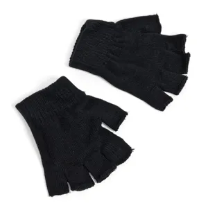 Mănuși Negre Fingerless cu Degete Decupate - Acrilic