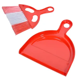 Set Faras si Perie din Plastic, 2 buc, Portocaliu, Marime Compacta